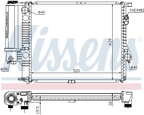 Radiateur refroidissement moteur NISSENS 60607