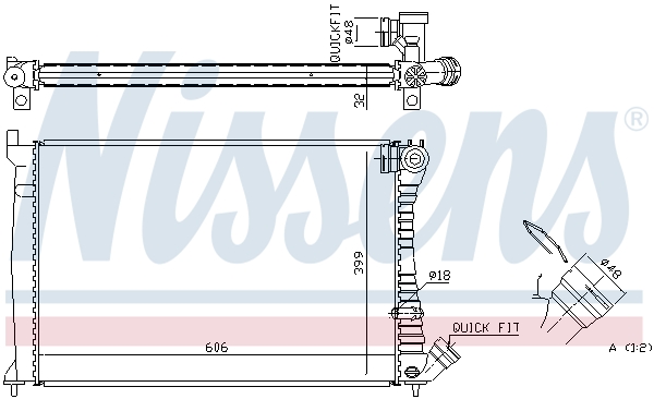 Radiateur refroidissement moteur NISSENS 61398A