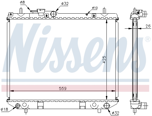 Radiateur refroidissement moteur NISSENS 61742A