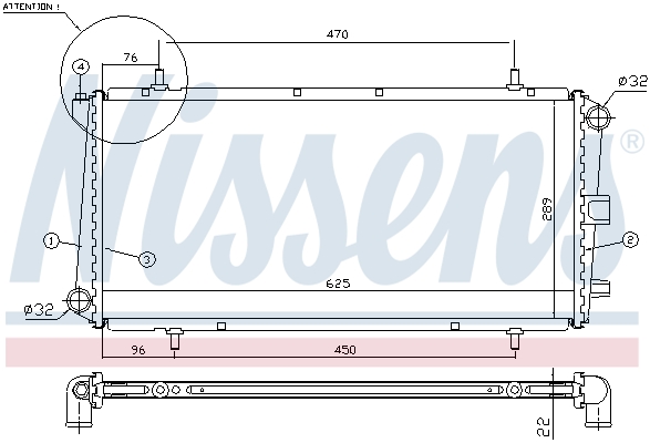 Radiateur refroidissement moteur NISSENS 62785A