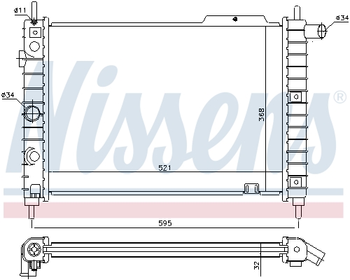 Radiateur refroidissement moteur NISSENS 63058A