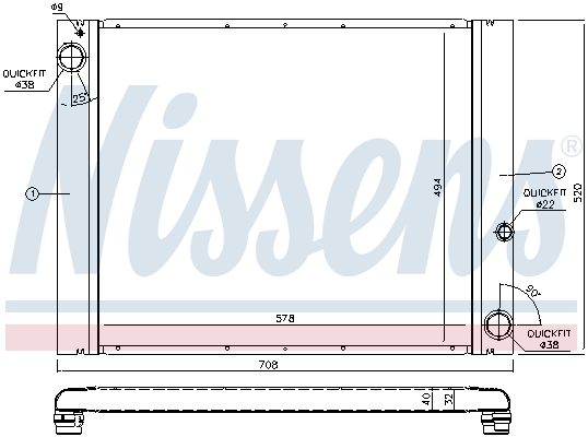 Radiateur refroidissement moteur NISSENS 64325