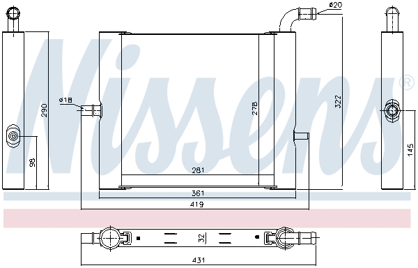 Intercooler (échangeur) NISSENS 64338