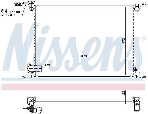 Radiateur refroidissement moteur NISSENS 646829