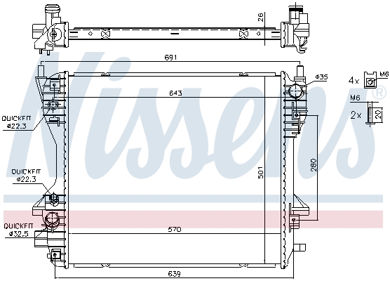 Radiateur refroidissement moteur NISSENS 66709