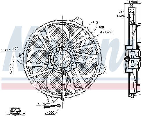 Ventilateur de refroidissement du moteur NISSENS 85605