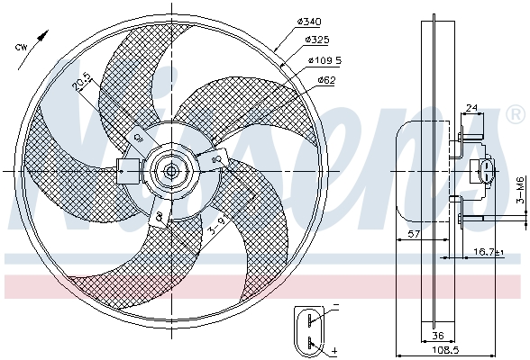 Ventilateur de refroidissement du moteur NISSENS 85668