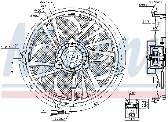 Ventilateur de refroidissement du moteur NISSENS 85674