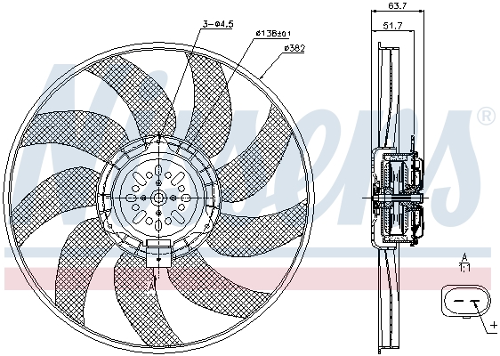 Ventilateur de refroidissement du moteur NISSENS 85728