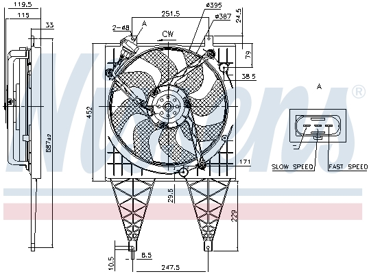 Ventilateur de refroidissement du moteur NISSENS 85797