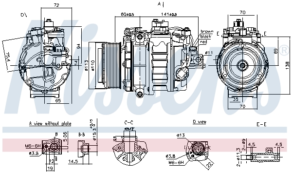 Compresseur de climatisation NISSENS 890060