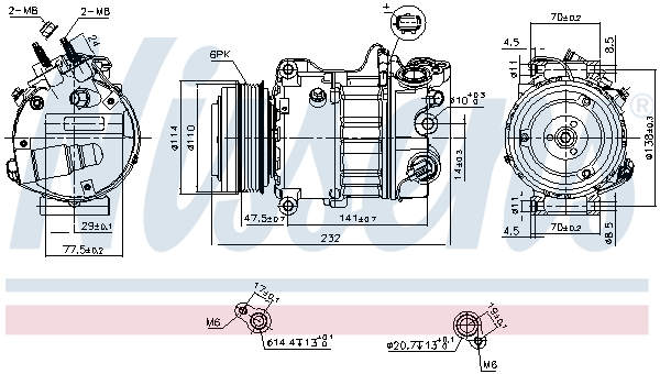 Compresseur de climatisation NISSENS 890585