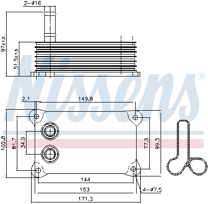 Radiateur d'huile NISSENS 90698