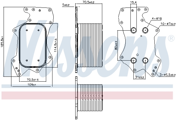 Radiateur d'huile NISSENS 90911