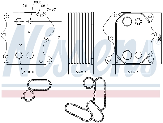 Radiateur d'huile NISSENS 91128