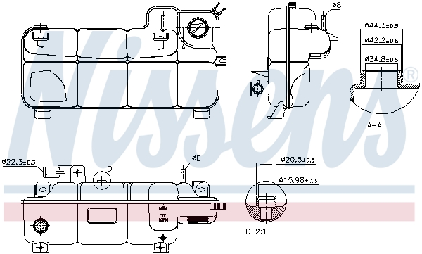 Vase d'expansion de liquide de refroidissement NISSENS 996077