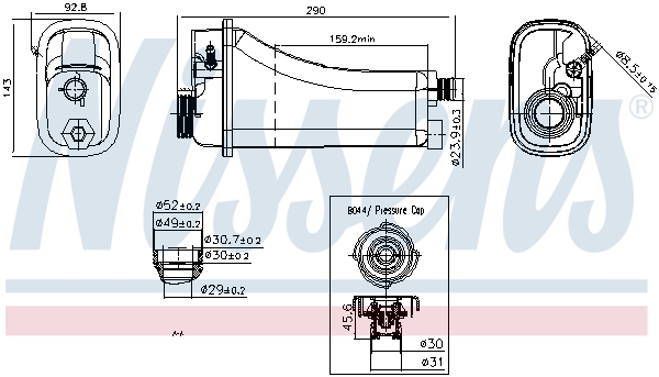 Vase d'expansion de liquide de refroidissement NISSENS 996155