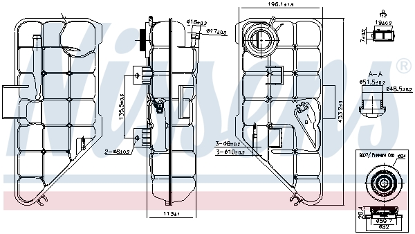 Vase d'expansion de liquide de refroidissement NISSENS 996182