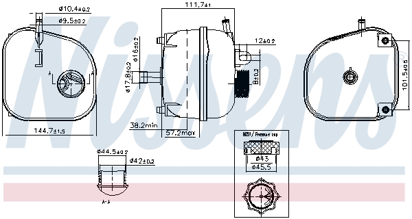 Vase d'expansion de liquide de refroidissement NISSENS 996196