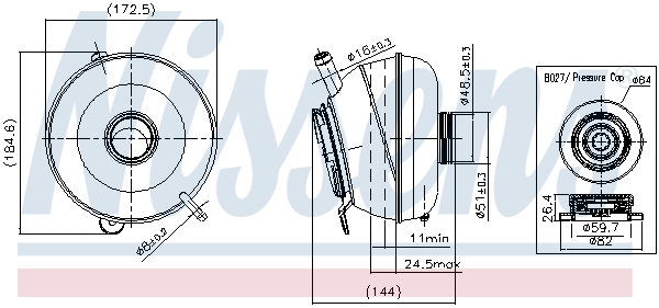 Vase d'expansion de liquide de refroidissement NISSENS 996251