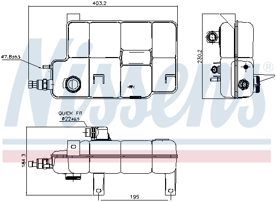 Vase d'expansion de liquide de refroidissement NISSENS 996260