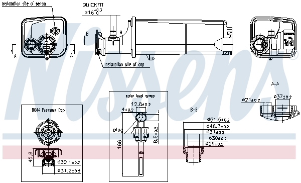 Vase d'expansion de liquide de refroidissement NISSENS 996261