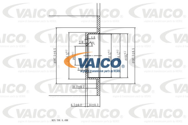 Jeu de 2 disques de frein VAICO V20-40040