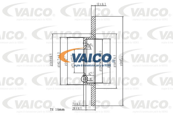 Disque de frein VAICO V22-40015 (Vendu à l'unité)