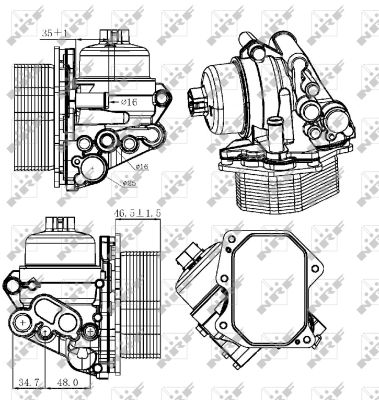 Boitier de filtre à huile NRF 31308