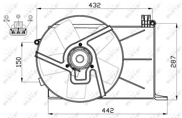 Ventilateur de refroidissement du moteur NRF 47459