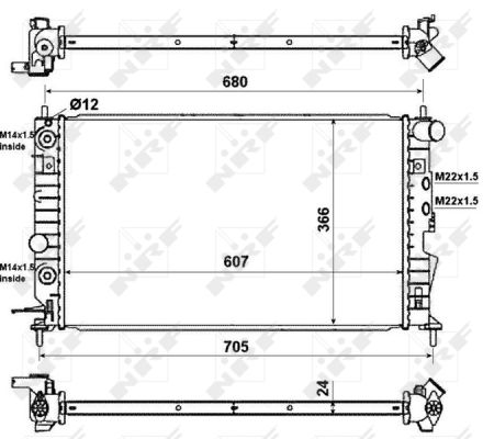 Radiateur refroidissement moteur NRF 50219