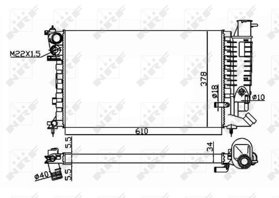 Radiateur refroidissement moteur NRF 50419