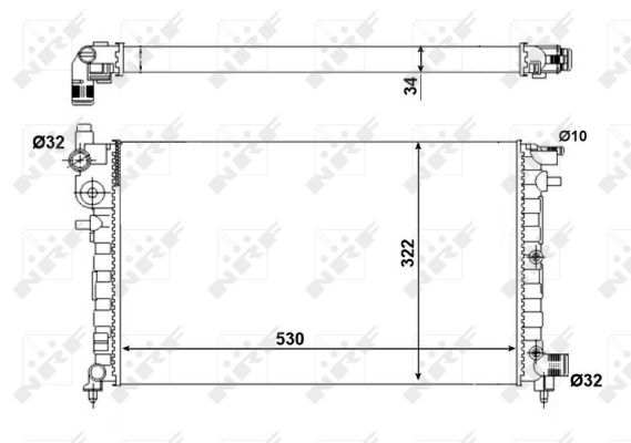 Radiateur refroidissement moteur NRF 509502A