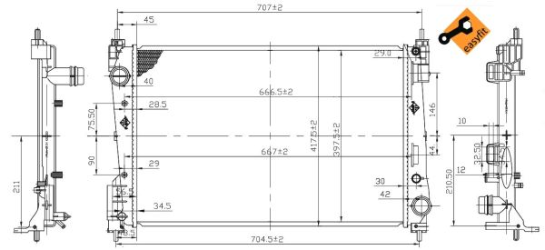 Radiateur refroidissement moteur NRF 53455