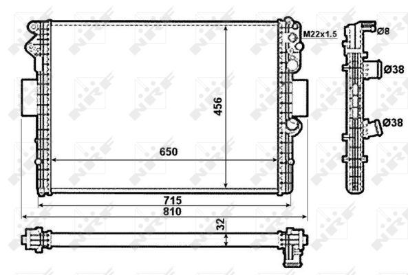 Radiateur refroidissement moteur NRF 53612