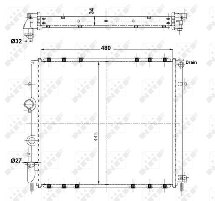 Radiateur refroidissement moteur NRF 58075