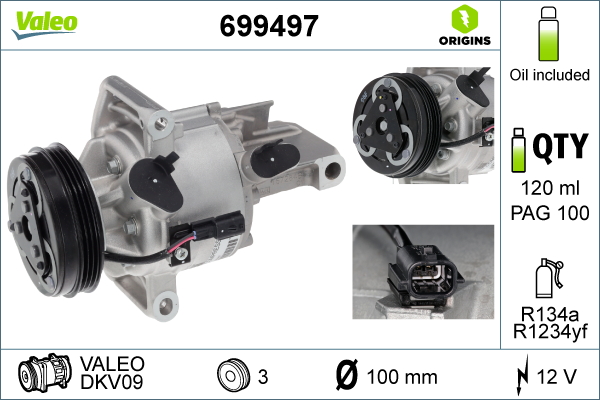 Compresseur de climatisation VALEO 699497