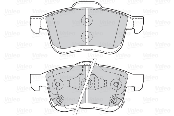 Jeu de 4 plaquettes de frein VALEO 302163