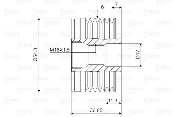 Poulie roue libre d'alternateur VALEO 588017