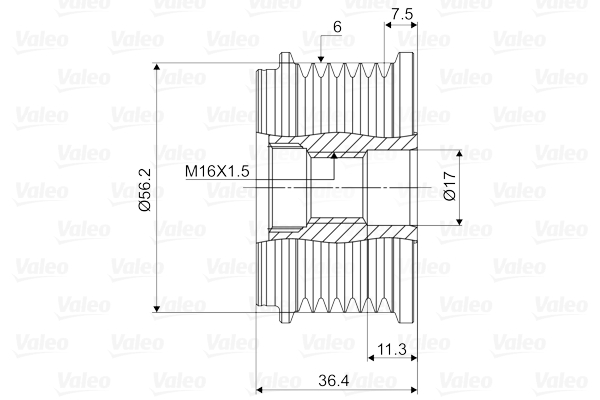 Poulie roue libre d'alternateur VALEO 588059