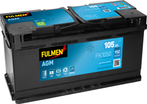 FULMEN - Batterie voiture 12V 105AH 850A (n°FA1050) - Carter-Cash