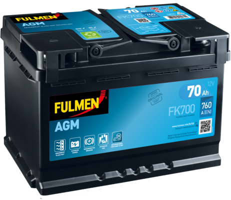 FULMEN - Batterie voiture Start & Stop 12V 70AH 760A (n°FK700) - Carter-Cash