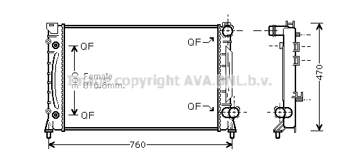 Radiateur de moteur AVA QUALITY COOLING AIA2158