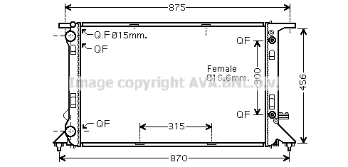 Radiateur de moteur AVA QUALITY COOLING AIA2293