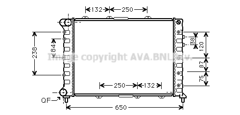 Radiateur de moteur AVA QUALITY COOLING ALA2038