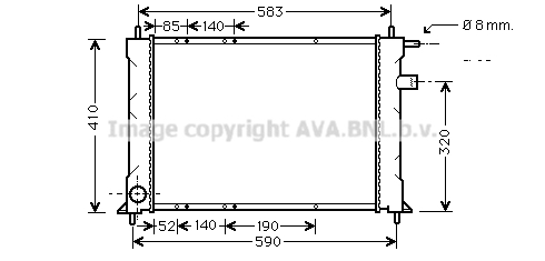 Radiateur refroidissement moteur AVA QUALITY COOLING AU2111