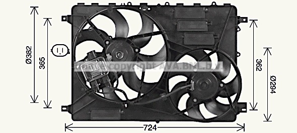 Ventilateur de refroidissement du moteur AVA QUALITY COOLING AU7506