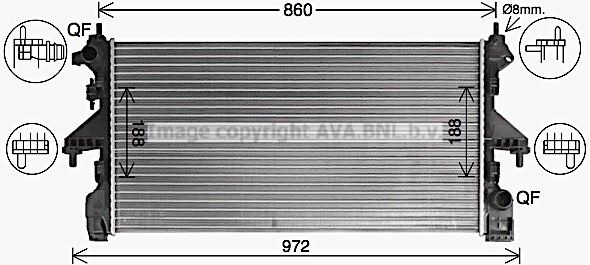 Radiateur refroidissement moteur AVA QUALITY COOLING CN2322