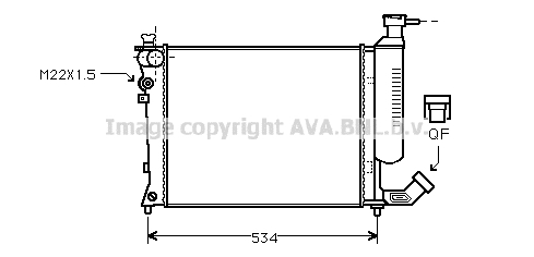 Radiateur de moteur AVA QUALITY COOLING CNA2059