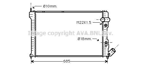 Radiateur de moteur AVA QUALITY COOLING CNA2071